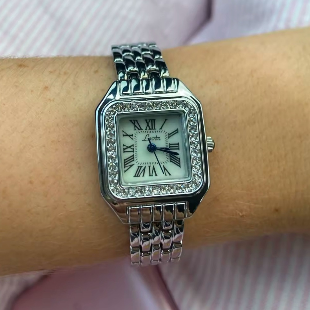 Panthere Classic Crystal Stainless Steel Watch with Diamond Accents